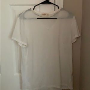 Cute white hollister v neck top